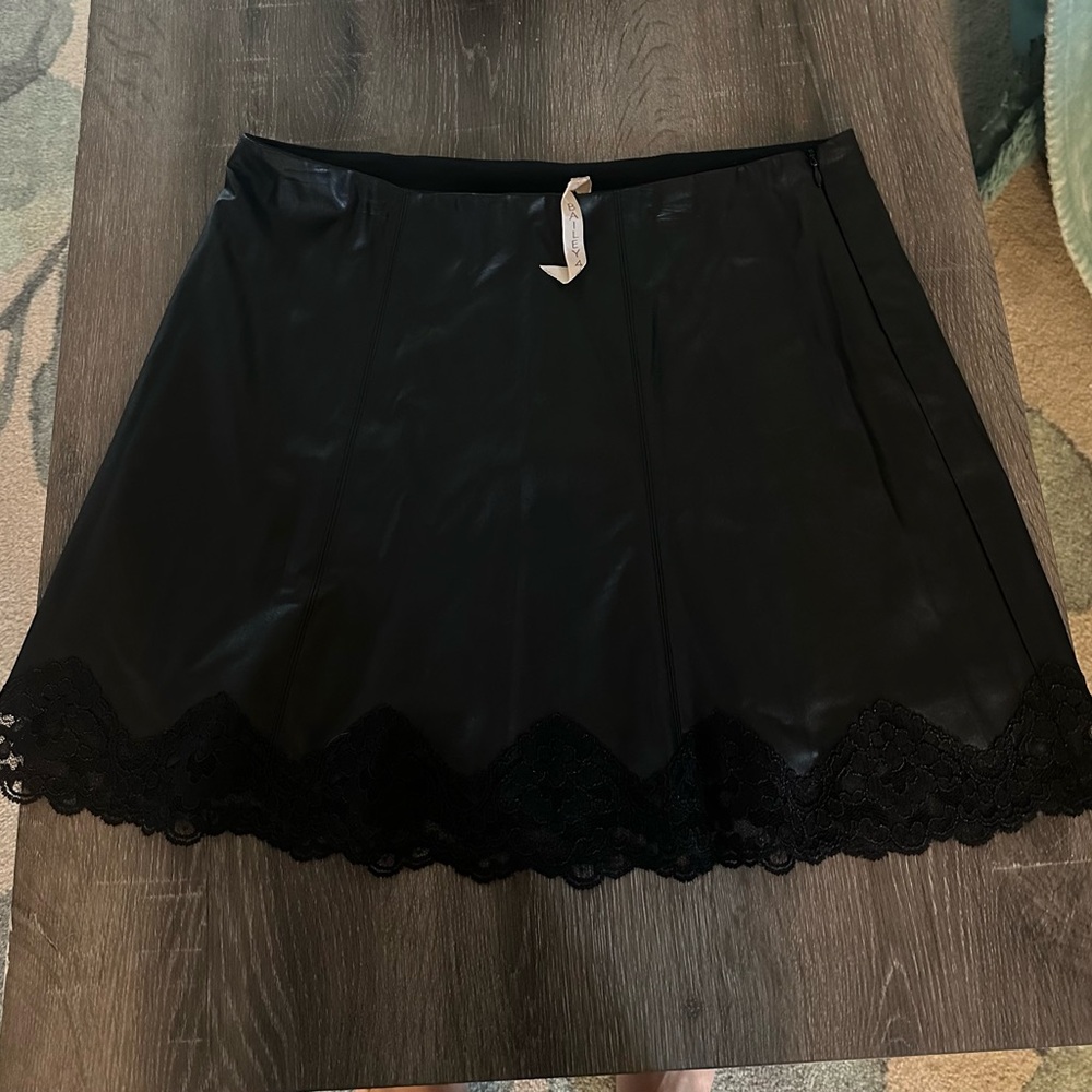 Bailey 44 Black Skirt with Lace Hem Size Medium